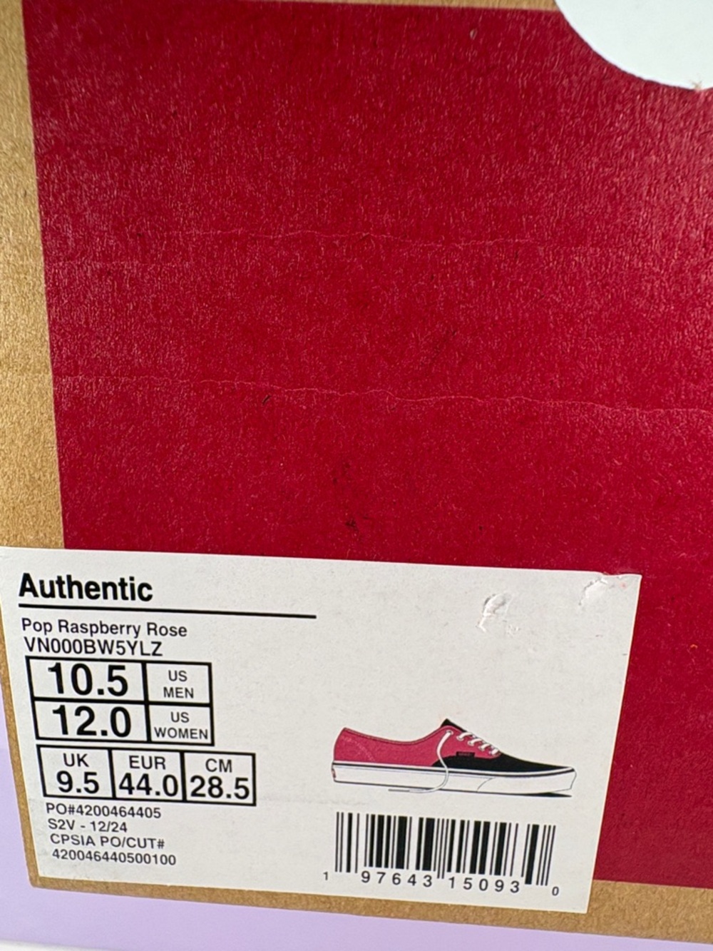 NWT Vans Authentic Low Top Sneakers in Pink and Black Men’s 10.5 - Picture 8 of 10